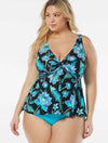 Beach House Plus Vineyard Floral Willow Twist Front Underwire Tankini Top
