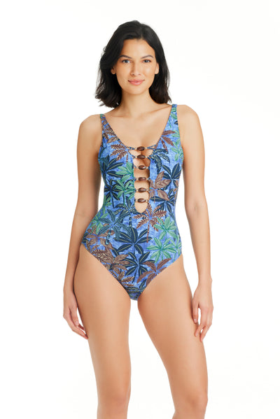 Bleu Rod Beattie By The Sea Lace Down One Piece
