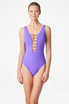 Bleu Rod Beattie Lace Down Amethyst One Piece