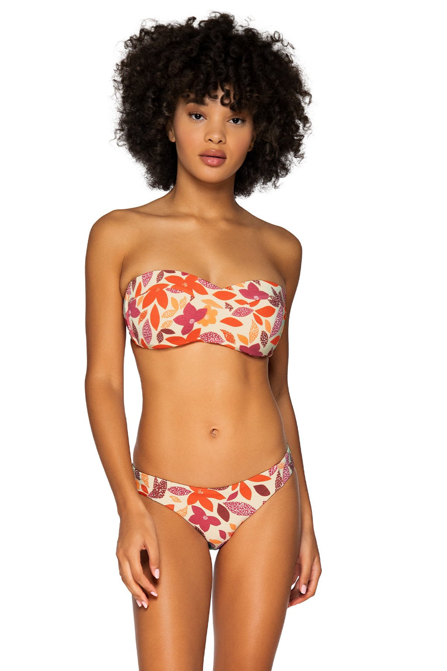 Swim Systems Pressed Petals Ellie Tab Side Bottom - Key West Swimwear