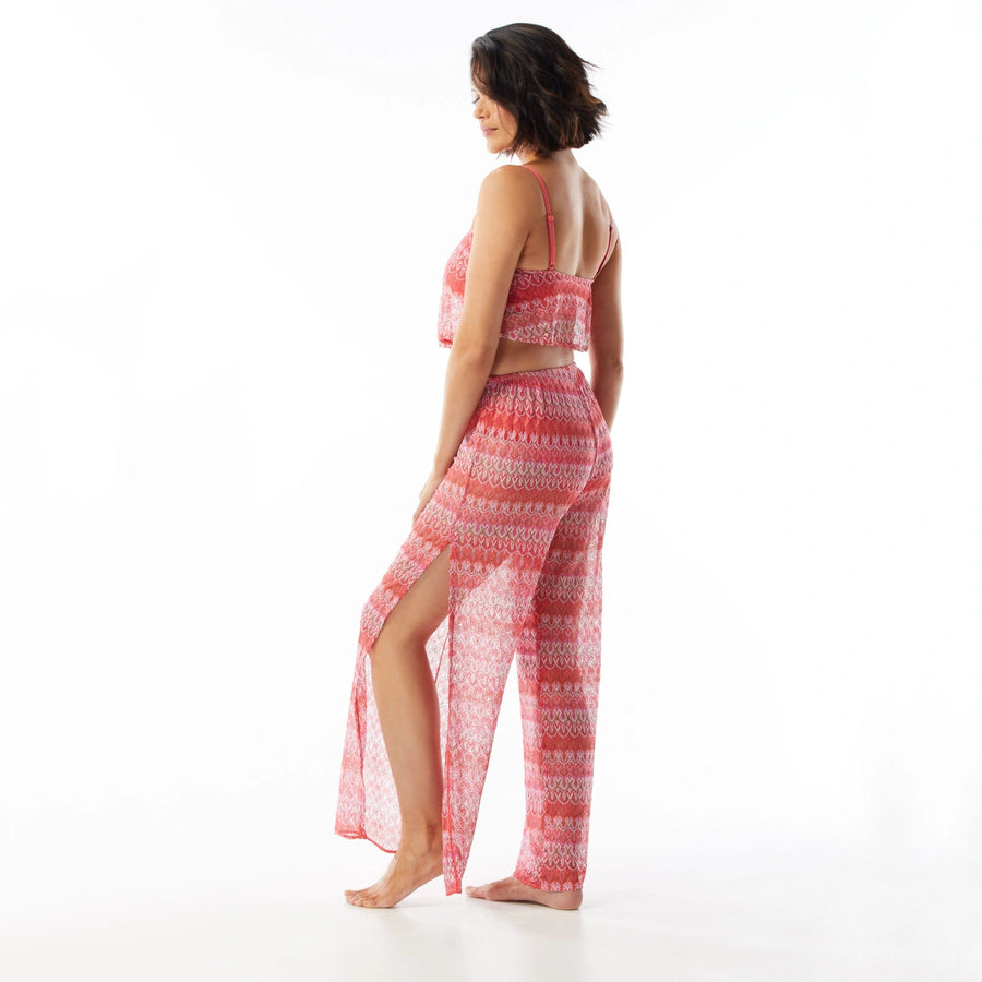 SALE Coco Contours Summer Crochet Aflutter Side Split Pants Cover Up