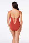 Bleu Rod Beattie Paradise Found Rose Red Lace Down One Piece