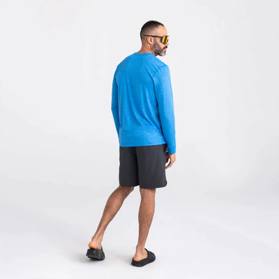 SAXX DropTemp All Day Cooling Racer Blue Heather Long Sleeve