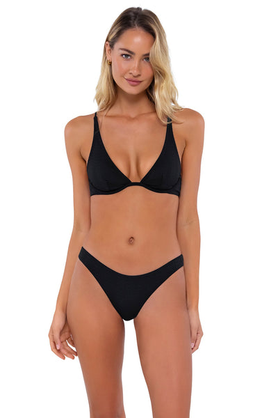 B Swim Black Baja Rib Havana Bottom