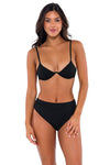 B Swim Black Baja Rib Margot Bottom