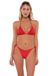 B Swim Camellia Twist Rib Bermuda Triangle Top