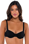 B Swim Black Baja Rib Cassidy Top