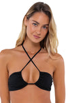 B Swim Black Baja Rib Sasha Top