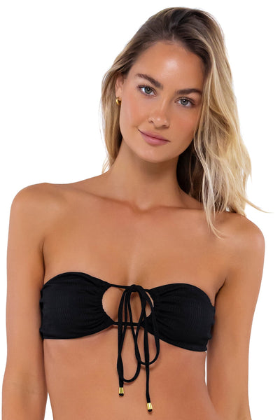 B Swim Black Baja Rib Sasha Top